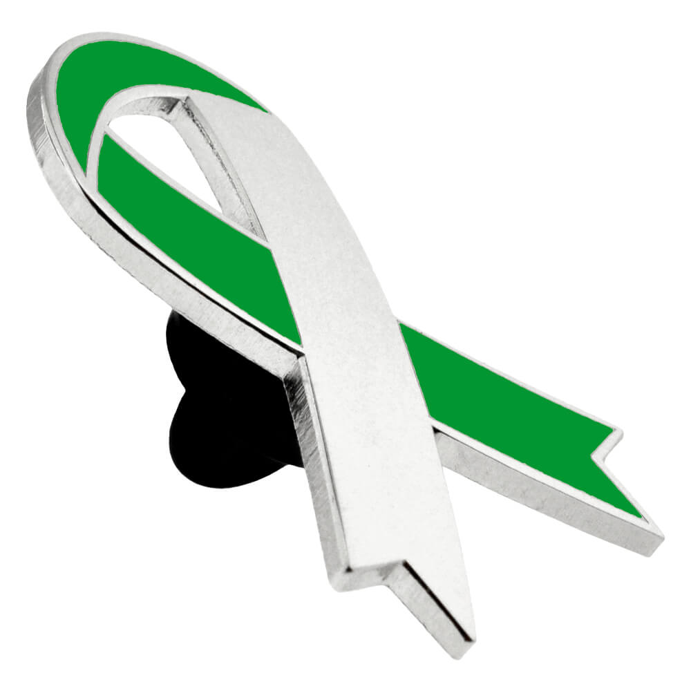 Pinmart's Light Green Awareness Ribbon Enamel Lapel Pin, Size: 1 Piece