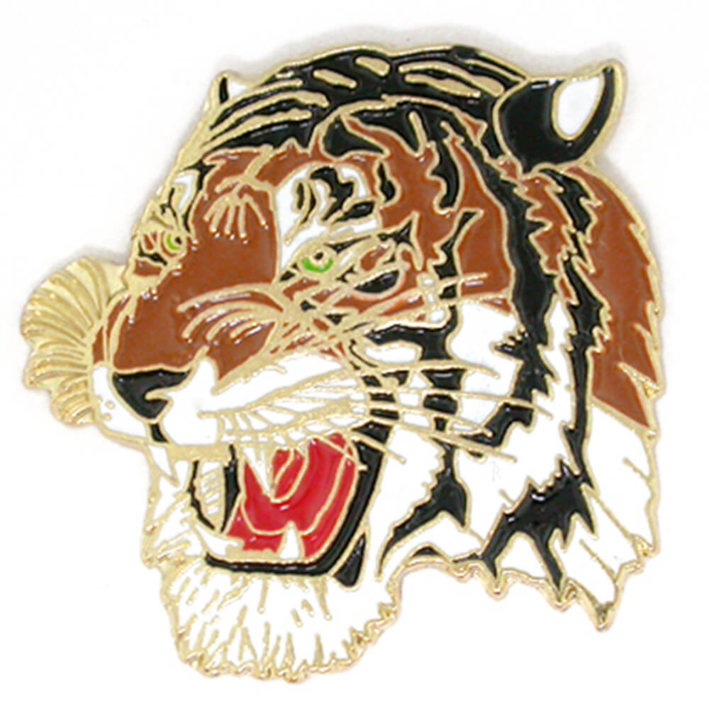 StockPins Tiger Lapel Pin Gold Animal Pin for Backpack Pins and Hat Pins,  Zoo Pin for Men and Women, Tiger Mascot Pins and Tiger Pin for Letterman