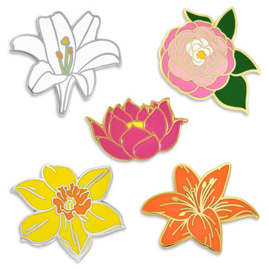 Floral Enamel Pin Collection