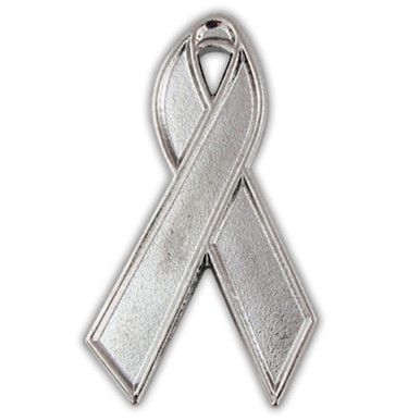 Silver Ribbon Lapel Pin | PinMart