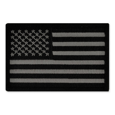 US Flag Waving Patch - Subdued Silver