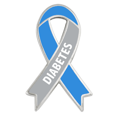 Light Blue Ribbon with Stone Pin | Light Blue | Diabetes Awareness Pins by PinMart