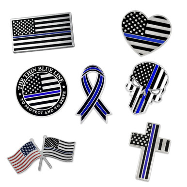 Blue Line Pin Police Awareness Thin Blue Line Lapel Pins - 7pc Set | PinMart