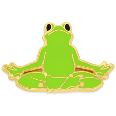 PinMart Pinmart's Bright Green Namaste Yoga Frogs Trendy Enamel Lapel Pin Set, Women's, Size: 3