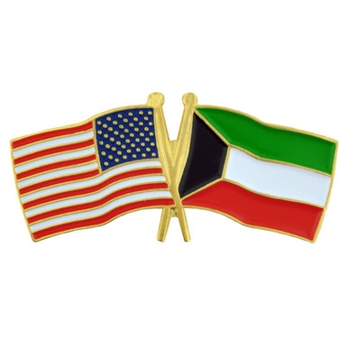 Wholesale Combo USA & Kuwait Country 2x3 2'x3' Flag & Friendship Lapel Pin 