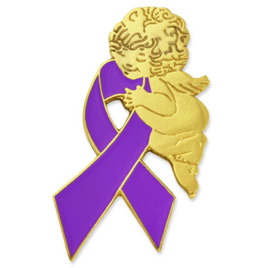 Walking Purple Ribbon Pin - Bogo | Purple | Animal Pins by PinMart