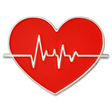 Heart Disease Awareness Red Heart Ribbon Pin