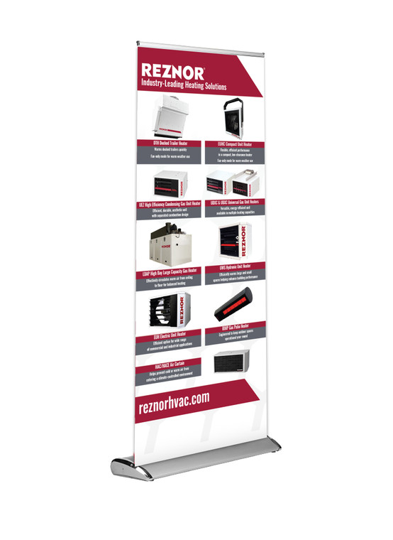 34"X79" Single Sided Premium Retractable Banner – Patio and Air Curtain