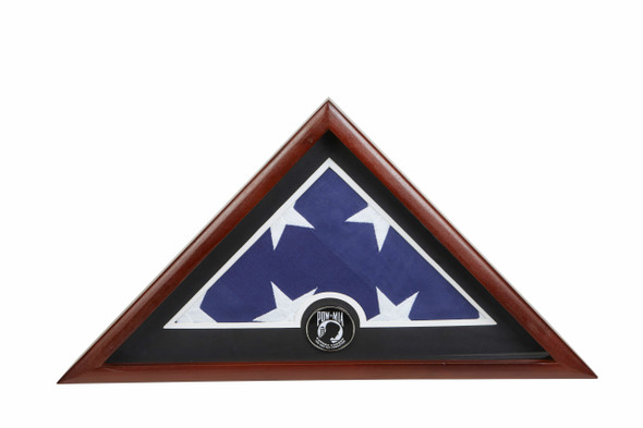 US Flag Display Case with POW MIA Medallion
