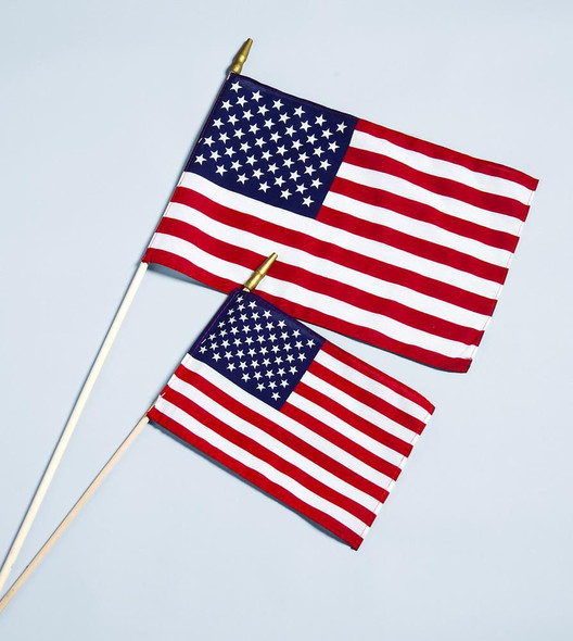 4" x 6" American Stick Flag - Cotton Hemmed U.S. Stick Flag