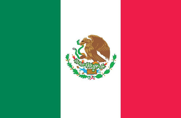 Mexico World Flags - Nylon  - 2' x 3' to 5' x 8'