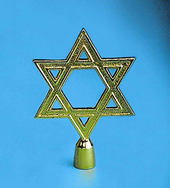 Golden Plated Star Of David Indoor Flag Pole Ornament