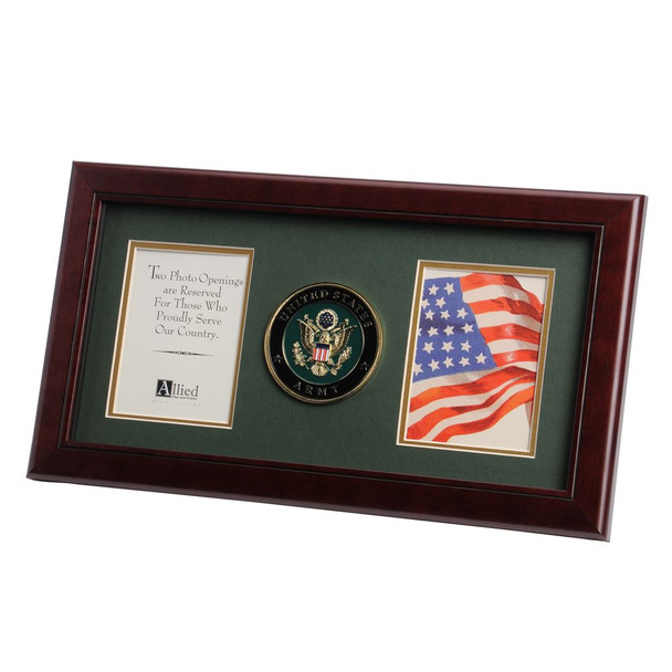 U.S. Army Medallion 4-Inch by 6-Inch Double Picture Frame