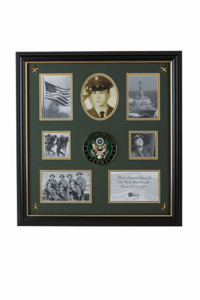 U.S. Army Medallion 7 Picture Collage Frame with Stars