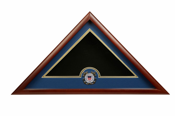 US Flag Display Case with Coast Guard Medallion - 1