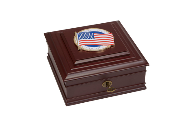 American Flag Medallion Desktop Box