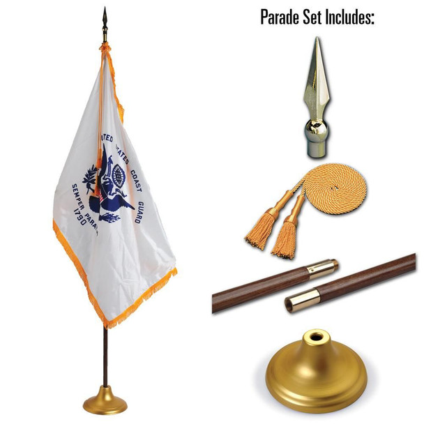 U.S. Coast Guard 4' x 6' Indoor Display and Parade Flag Set