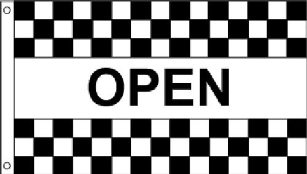 Open Checkered Message Flag - 3' x 5' - Nylon