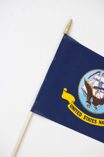 Navy Stick Flag  - 12" x 18" - Nylon