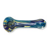 Glass Spoon Pipe w/ Colored Striped Inlay