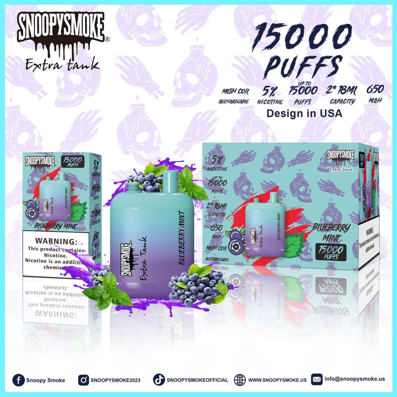 Snoopy Smoke Extra Tank 2 Disposable Vape - 15000 Puffs