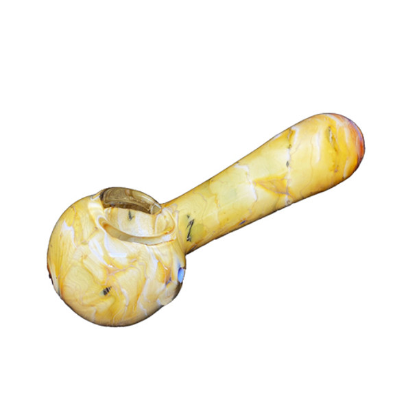 Handmade Glass Hand Pipe w/ Yellow Color