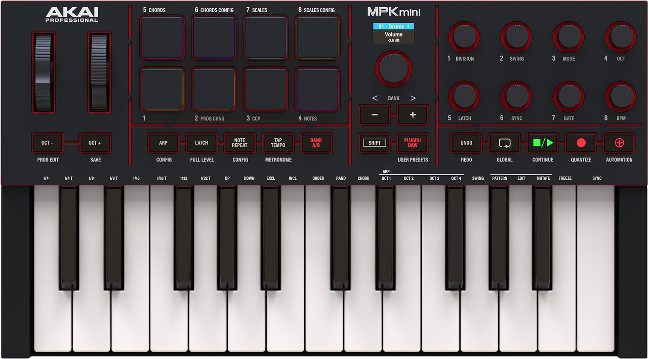 Akai MPK Mini IV USB-C MIDI Keyboard Controller, 25-Key