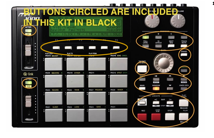 Mpc Button MPC 1000 RED Replacement Button Set Kit ( Fits Akai MPC1000 )