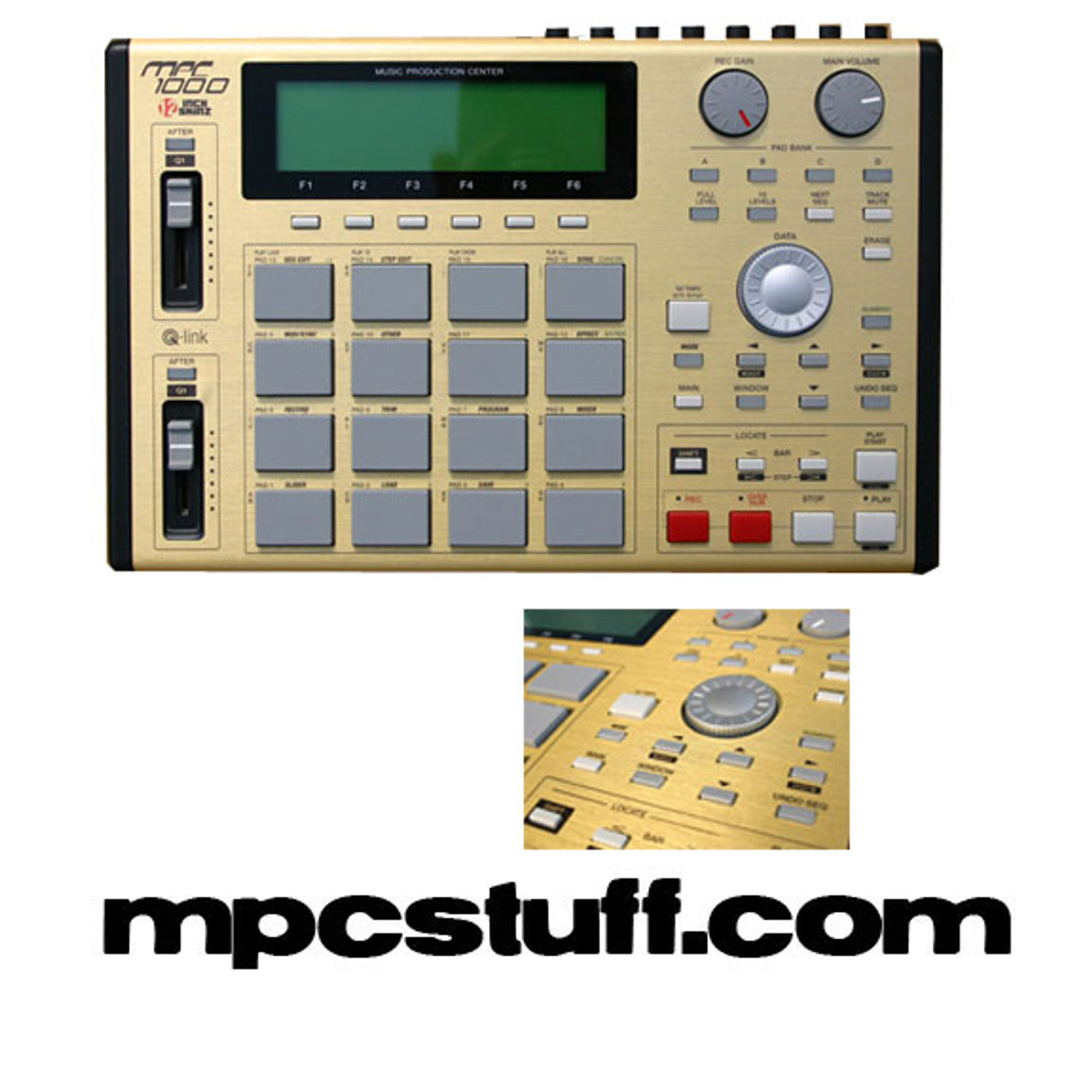 Akai MPC 1000 Faceplate Skin - Gold ( Shiny or Brushed )