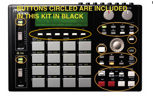 MPC 1000 Black Replacement Button Set Kit
