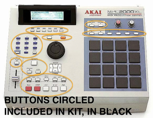 MPC 2000XL Black Replacement Button Kit ( Fits Akai MPC2000XL )