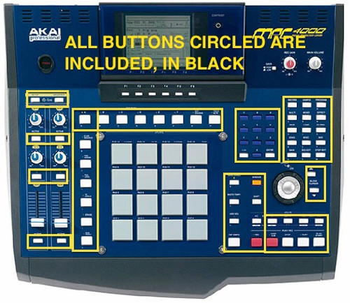 MPC 4000 Black Replacement Button Set Kit