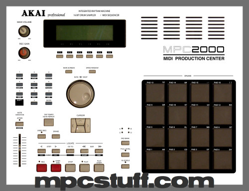 Akai MPC 2000 Color Faceplate Skin - Choose Color RED BLACK WHITE BLUE Akai MPC 2000 Color Faceplate Skin - Choose Color RED BLACK WHITE BLUE