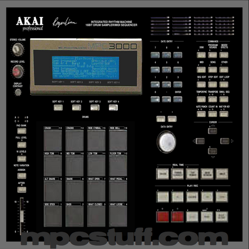 Akai MPC 3000 Color Faceplate Skin - Charcoal LE Style Color