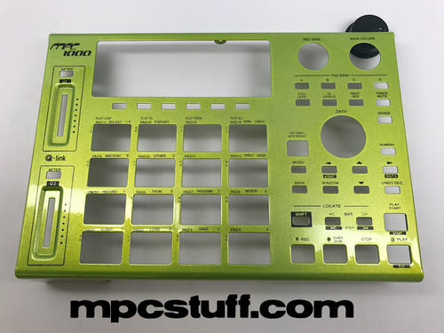 Akai MPC1000【Ghost in MPC】カスタム ウッドパネル 木目 MPC1000 Flat Black & Green PAD, Wood Side Panel | ghostinmpc
