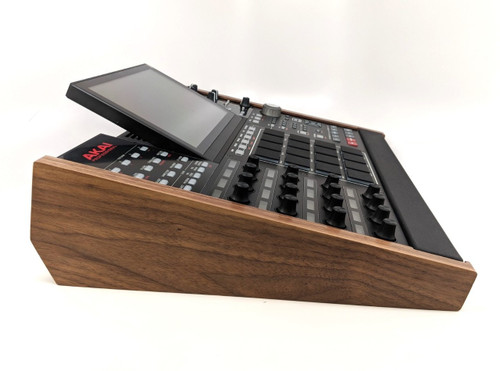 Wood Side Panel Tilt Stand - Akai MPCX - Walnut End Caps - Cheeks