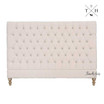 Front view of the Everly Natural Linen Buttoned Headboard, showcasing the diamond-tufted buttoned design and natural linen fabric