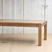 Close-up of the table’s sturdy corner leg structure, combining functionality with style.