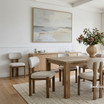 A detailed close up view of the Hartford Oak Timber Dining Table with Stuttgart Chairs.