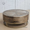Front view of Darcy Burnished Oak Parquetry Coffee Table, showcasing its elegant design and handcrafted details
