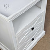 Angled view from the front corner showing the top tray moulding and side details of the Fremont Side Table