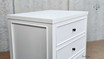 Detailed top view of the Piastri 3 Drawer Bedside featuring the elegant design
