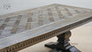 Side profile image of the Bedford Oak Dining Table, illustrating its depth and elegant lines