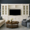 Front View of Stonefield Wall Unit in situ in a Hampton style living room