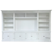 Front View of Stonefield Bookcase Wall Unit - A direct front view showcasing the full length of the 387cm Stonefield Bookcase TV Media Entertainment Wall Unit, highlighting its open shelving design and elegant craftsmanship.