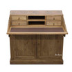 Front‑facing view of the Reagan Campaign Desk by Thomas and Hurley showcasing its elegant oak cabinetry, compact upper drawers, and refined campaign‑style proportions.