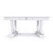 Stonefield Desk by Thomas & Hurley front view showcasing elegant pedestal legs, refined Hamptons styling and sculptural desk design.