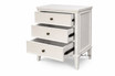 The Lando 3 Drawer Bedside/Side Table with three drawers open, revealing spacious storage and smooth internal finish suitable for modern bedroom or living room use.