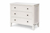 The Lando 3 Drawer Chest top angled view showcasing its elegant design and proportions.