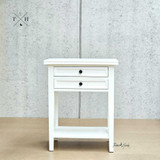 Full frontal view of the Hampstead 1 Drawer Bedside Table, showing its generous size and elegant handle.